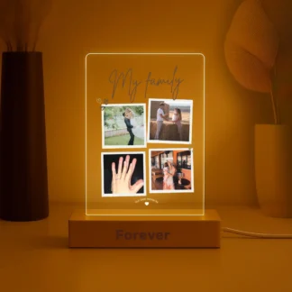 Personalized Gift - Family Night Light with 4 Photos