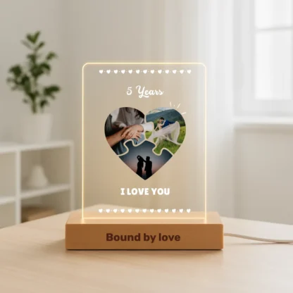 Heart Puzzle Night Light - Unique Gift