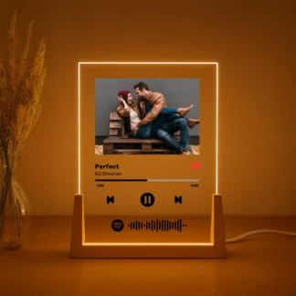 Personalized White Music Glass Lamp - Romantic Gift for Your Partner