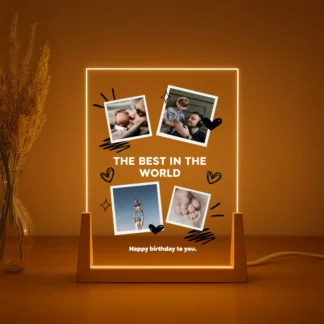 Gift for Dad – Personalized Lamp with Photo and Dedication