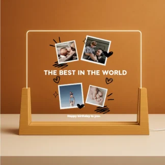 Unique Dad Gift - Custom Lamp with Photo and Personal Message