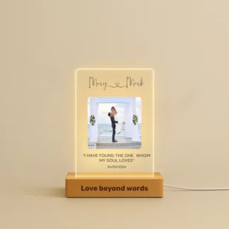 Personalized Photo Gift – Romantic Lamp with Names, Date & Dedication