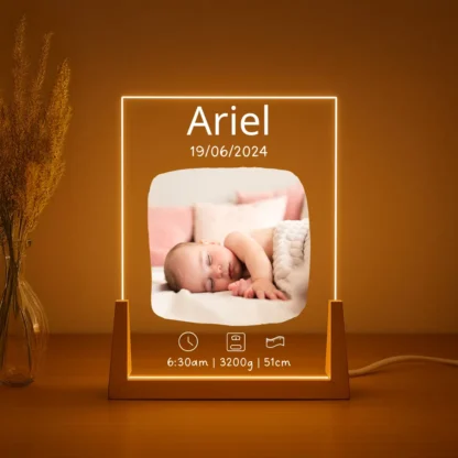 Personalized Baby Birth Certificate Lamp - Custom Keepsake Gift