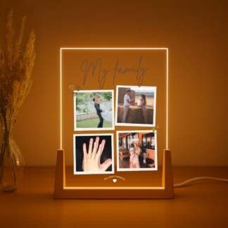 Family Night Light with 4 Photos Customily MSC 040